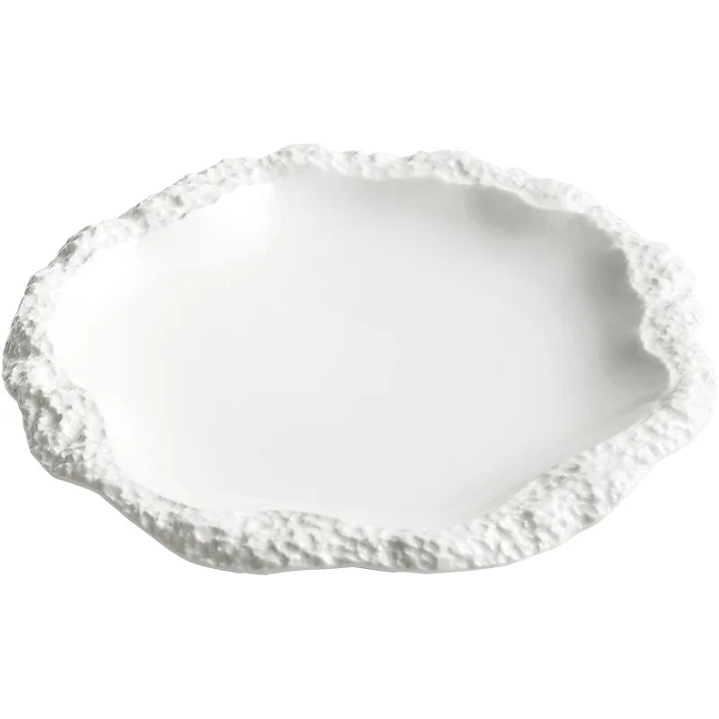 Dinner Plate Ceramic 10.5 in Rustic Dining Kitchen Serving Porcelain Tableware Large Meal Plate | Thomler