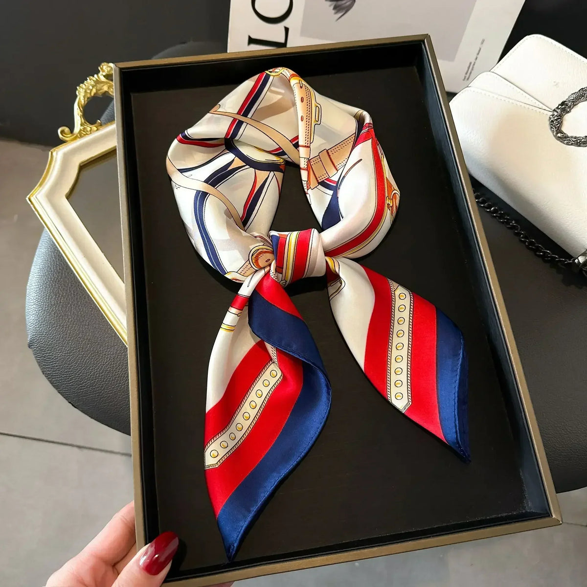 Satin Square Scarf for Women – Multi-Purpose Accessory for Hair, Neck, Bag & Headwrap | Thomler