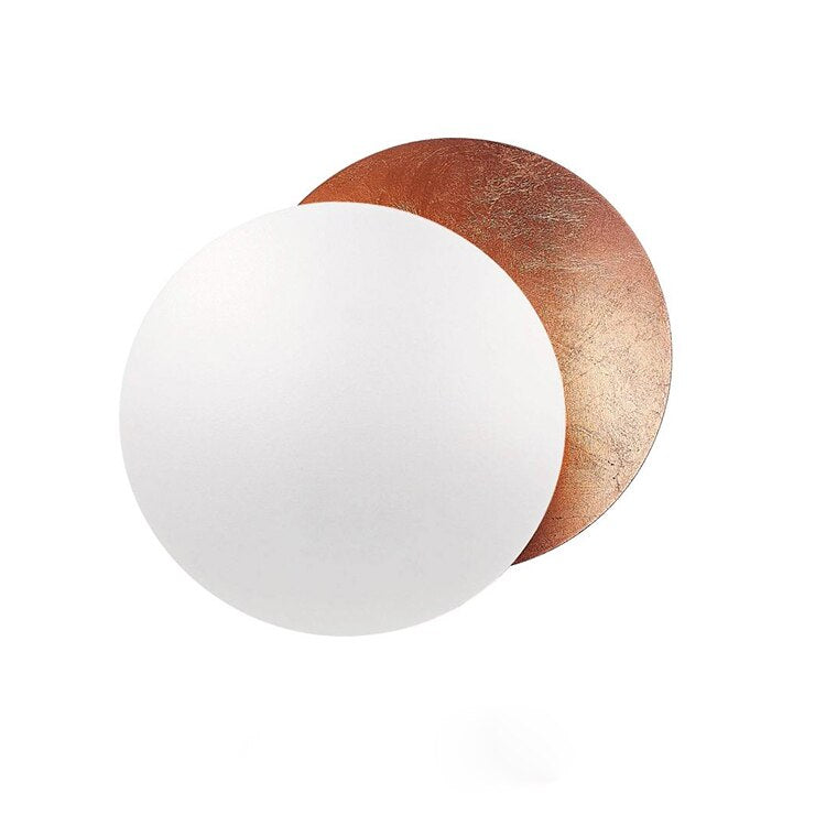 Modern Eclipse Shadow Wall Sconce LED Light White Gold Copper Black Indoor Ambient Lighting for Living Room Bedroom Hallway Reading Nook | Thomler