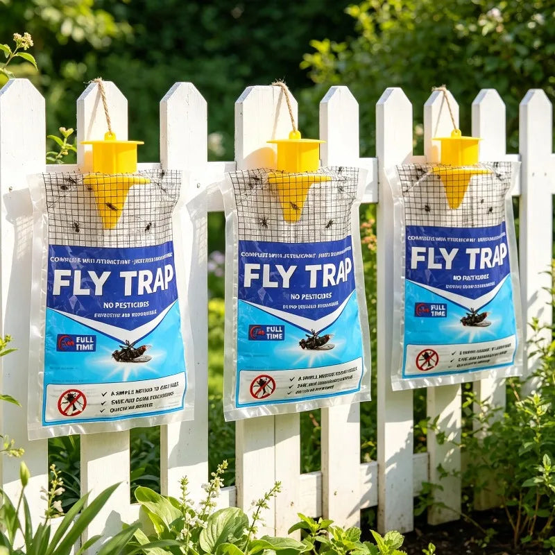 Outdoor Fly Trap with Water-Activated Attractant – Disposable Hanging Design for Yard & Patio | Thomler