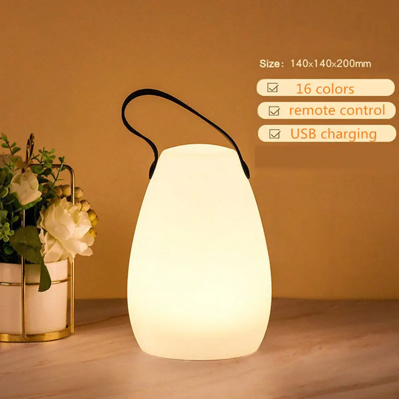 Outdoor Table Lamp Waterproof ABS LED 8 Colors 10 in Portable Patio Garden Lighting With Remote USB Rechargeable | Thomler