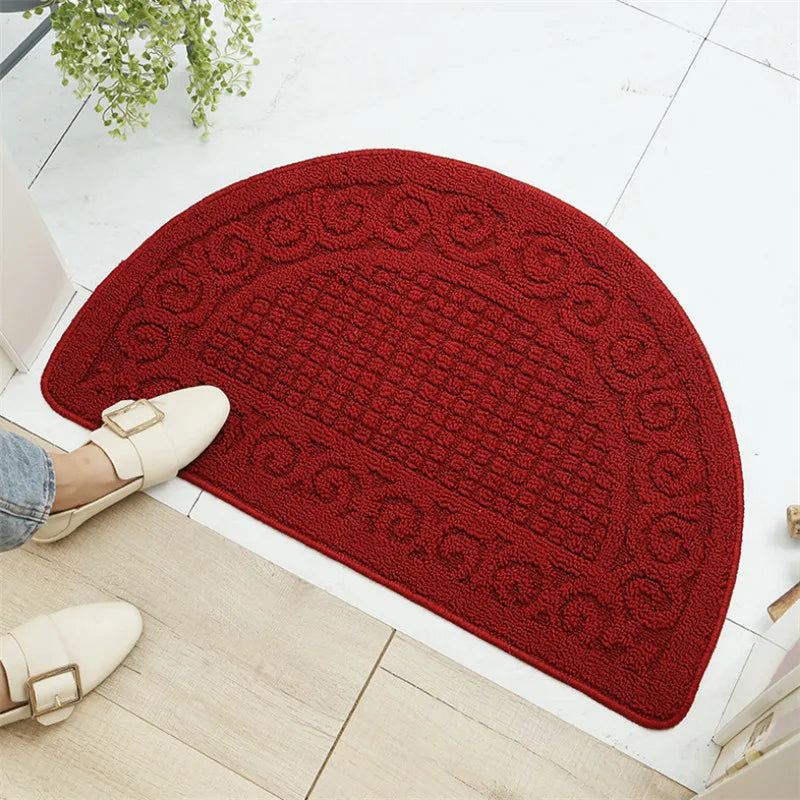 Semicircle Doormat Non-Slip Polyester Entry Mat for Front Door Kitchen Bathroom | Thomler