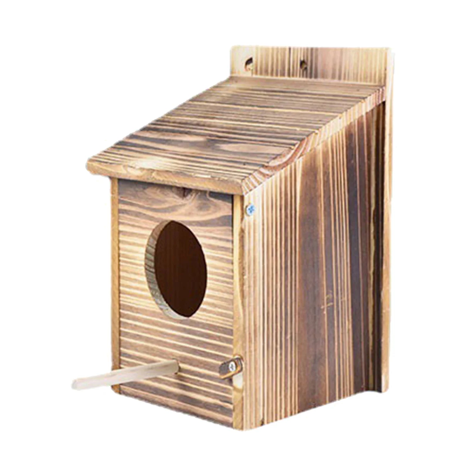 Birdhouse Natural Wood 22.0 cm Outdoor Garden Nesting Box Hanging Bird Shelter With Cleaning Door | Thomler