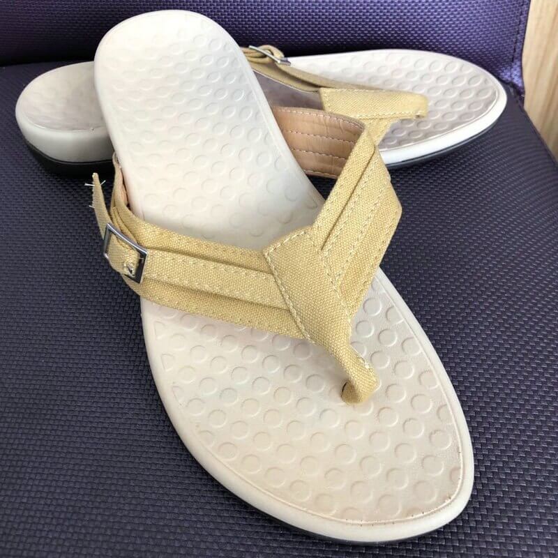 Orthopedic Arch Support Sandals for Women – Cushioned Footbed Slip-On Comfort Slides for Plantar Fasciitis & Flat Feet Relief | Thomler