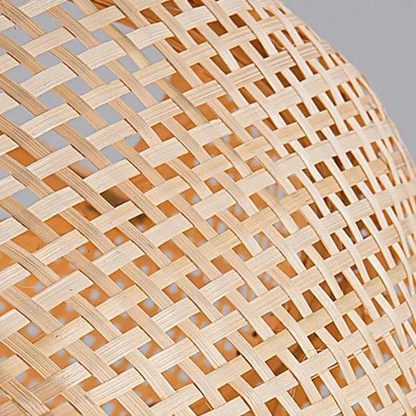 Handcrafted Bamboo Dome Hanging Fixture for Living Room & Bedroom – Ceiling Light with Organic Rattan Weave, E27 Base for 90-265V – 12 in | Thomler