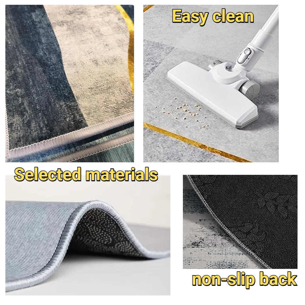 Modern Geometric Runner Rug Hallway Staircase Entryway Anti-Slip Machine Washable Polyester Floor Mat for Living Room Kitchen Corridor | Thomler