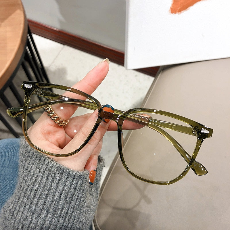 Square Frame Nearsighted Prescription Glasses with Blue Light Filter | Anti-Glare Myopia Eyeglasses for Men & Women | Lightweight Diopter | Thomler