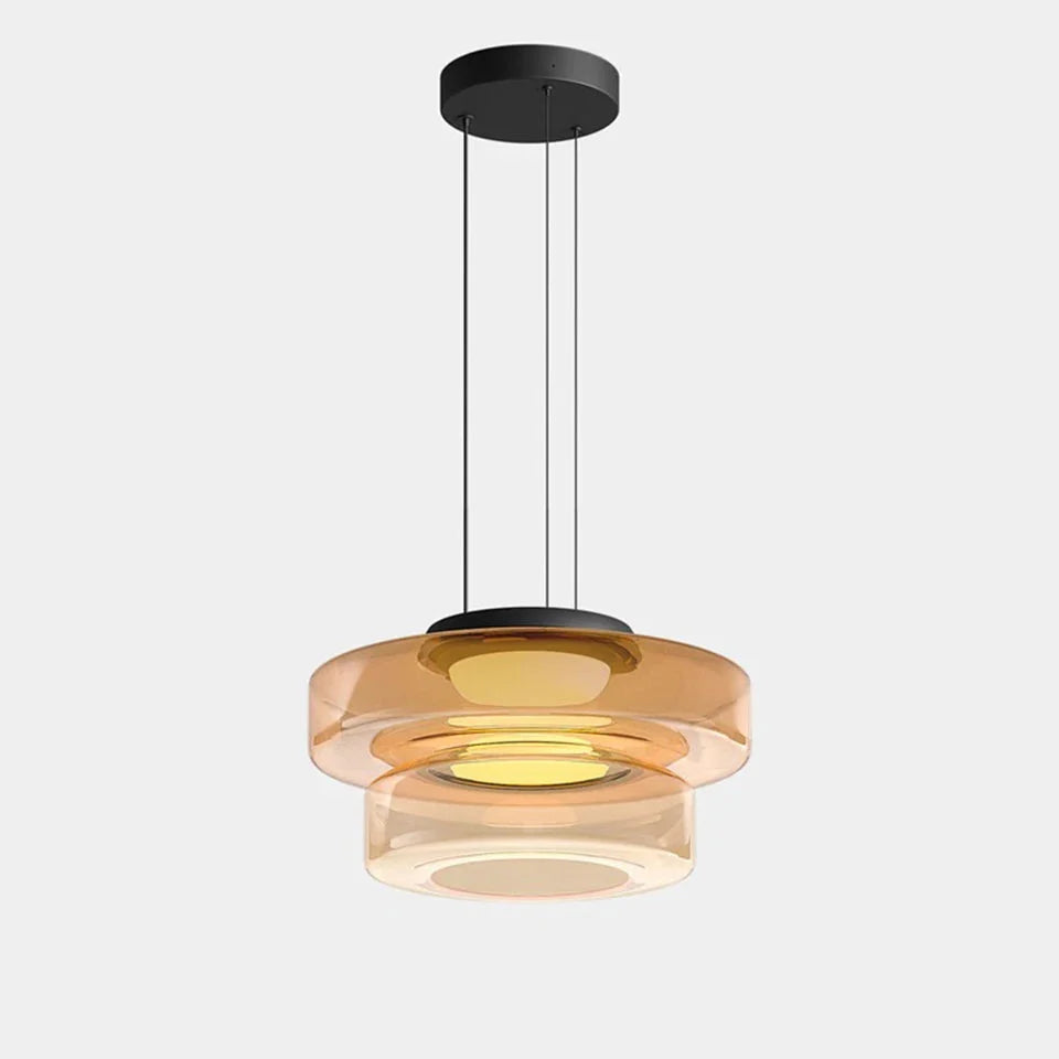 Tiered Glass Drop Chandelier for Kitchen Island & Dining Room – Contemporary Overhead Fixture | Thomler