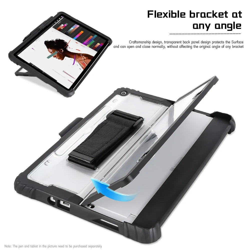Rugged Protective Case for Microsoft Surface Pro & Go — Fitted Shell with Optional Shoulder Strap | Thomler