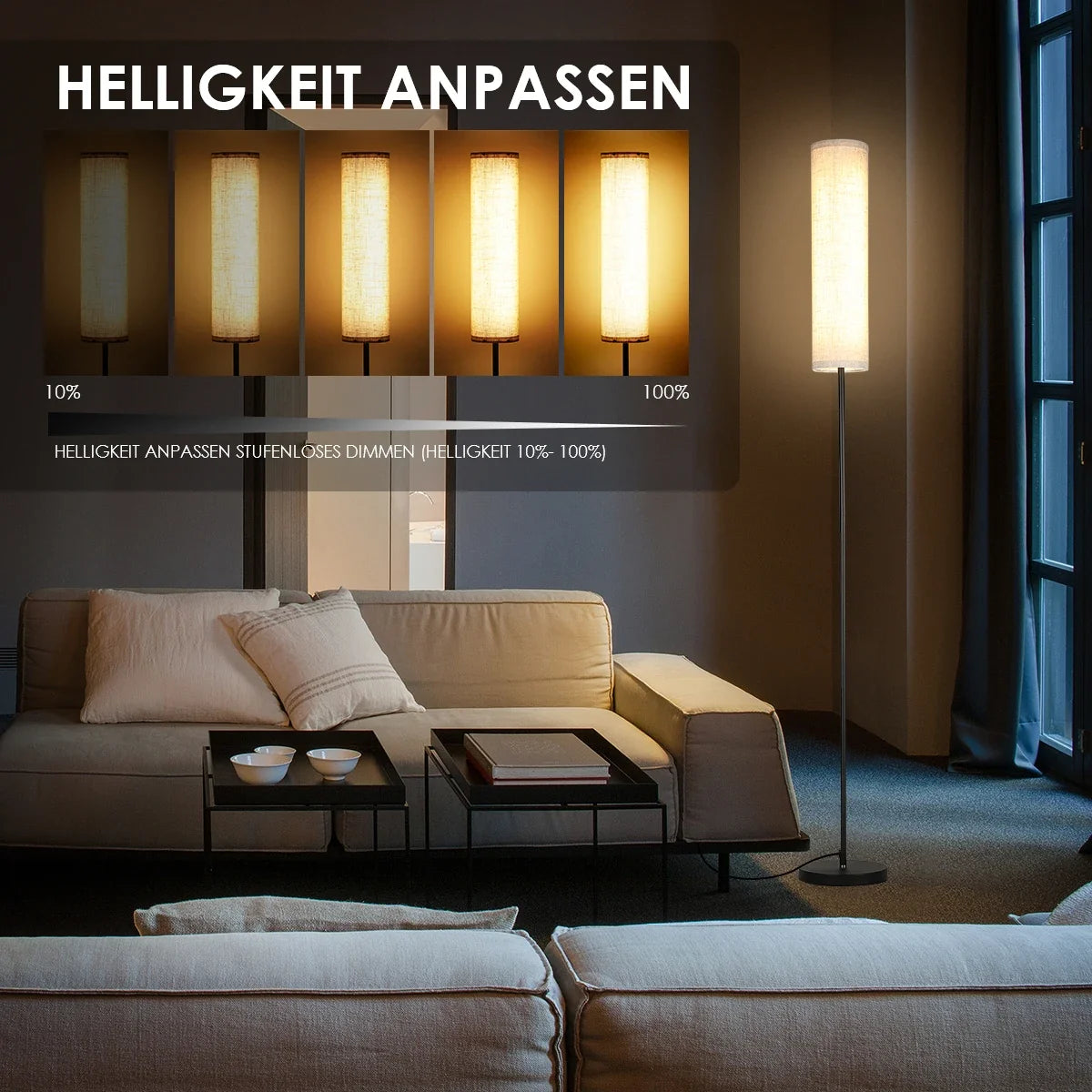 Adjustable LED Floor Lamp with Remote Control & Timer for Living Room & Bedroom | Thomler