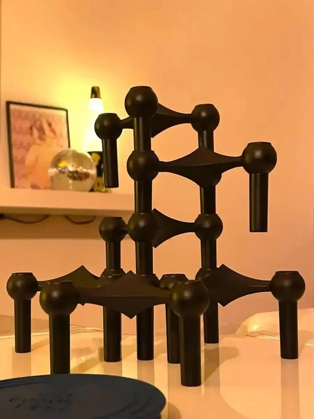 Geometric Metal Candle Holder - Modular Stacking Candelabra for Tables & Centerpieces - Modern Minimalist Decor | Thomler