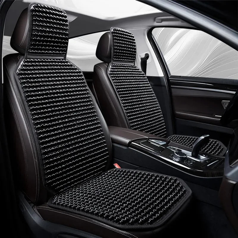 Natural Wooden Bead Car Seat Cushion – Breathable Massage Support with Air Flow Design for Year-Round Driving Comfort | Thomler