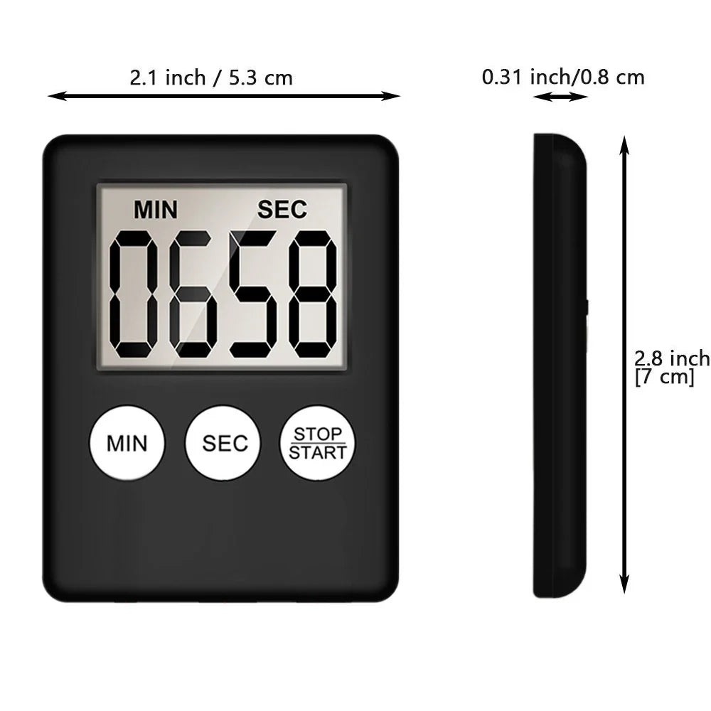 Digital Kitchen Timer Magnetic LCD 7.0 cm Compact Cooking Countdown Clock Focus Timer For Kitchen Sports Study | Thomler