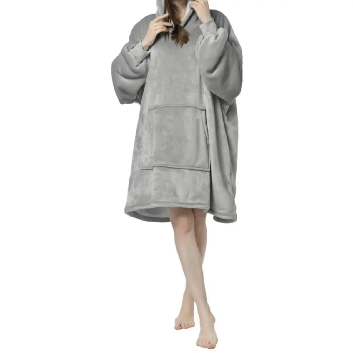 Oversized Wearable Blanket Hoodie with Kangaroo Pocket – Plush Reversible Throw Sweatshirt for Lounging, Couch, Bed & TV | Thomler