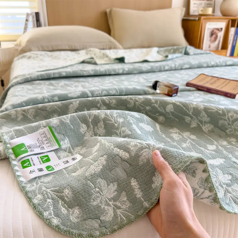Triple-Layer Breathable Throw Blanket – 100% Pure Cotton Gauze Weave for Couch, Bed & Travel – Year-Round Comfort | Thomler