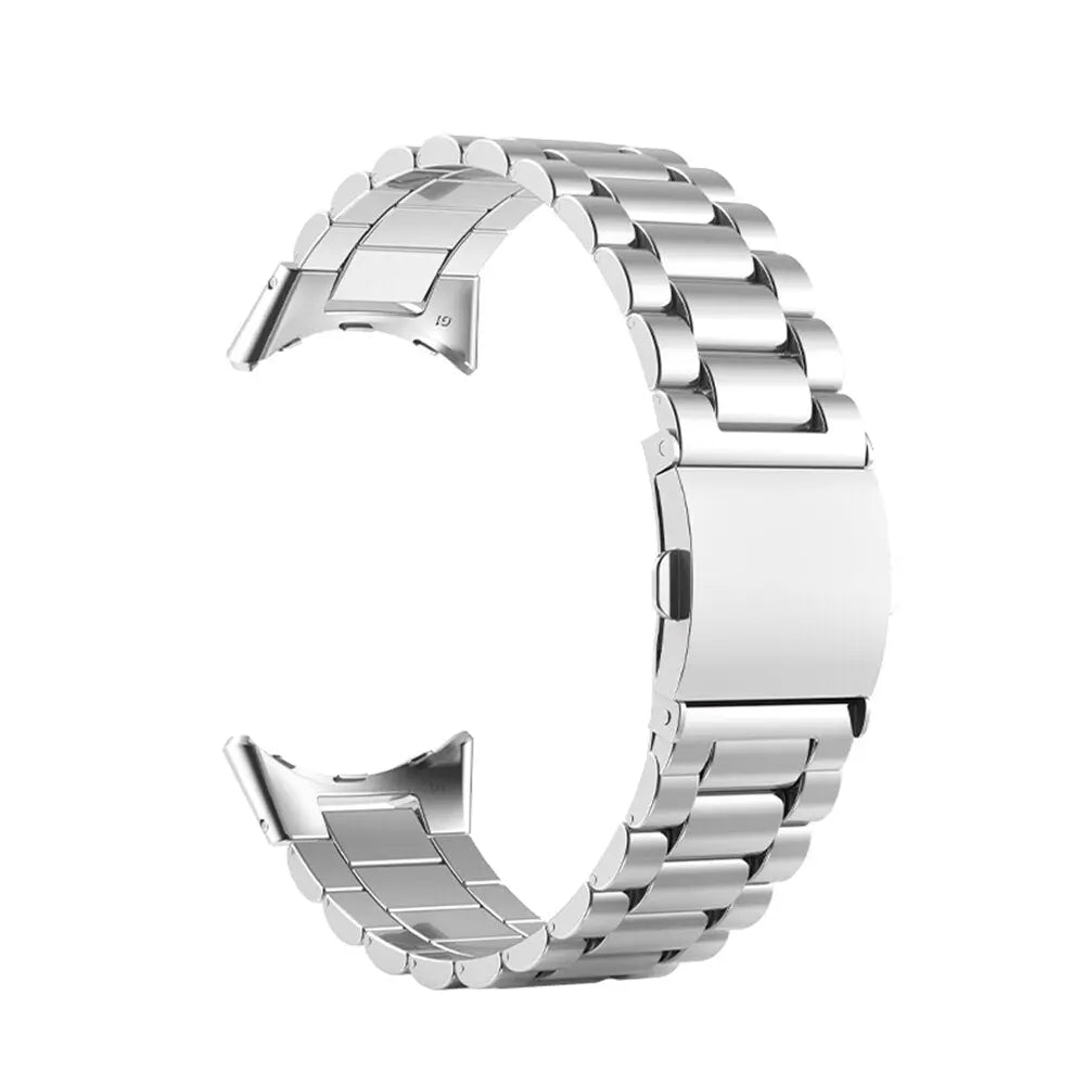 Steel Bracelet-Style Band for Google Pixel Watch & Pixel Watch 2 – Secure Link Design – Compatible with 41mm Case – 8 Finishes – Clasp | Thomler