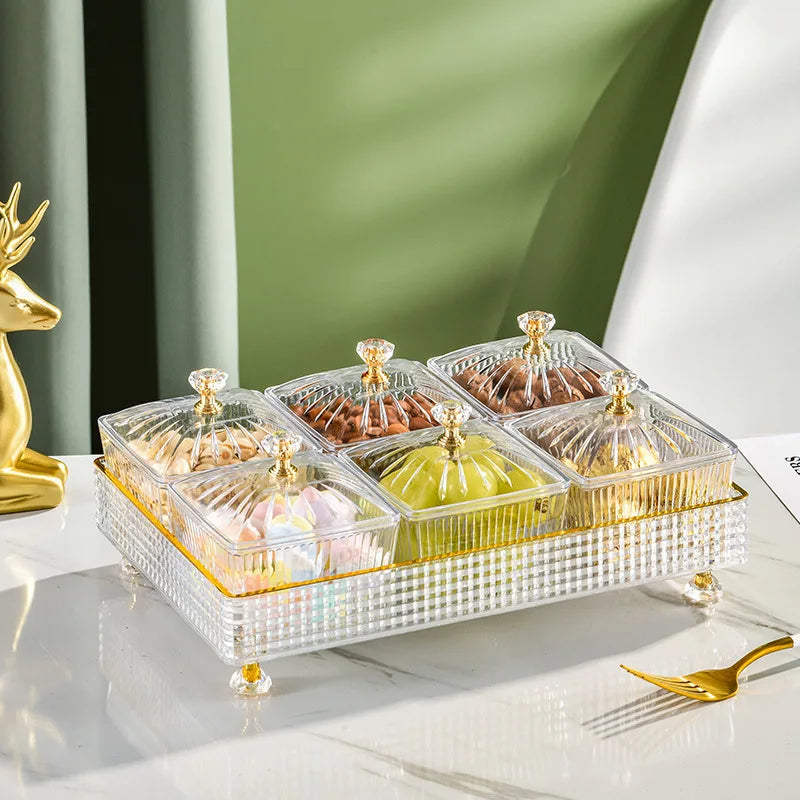 Snack Tray Durable Plastic 12.6 in Compartmented Turkish Treats Entertaining Serving Platter Sweet Savory Snacks | Thomler