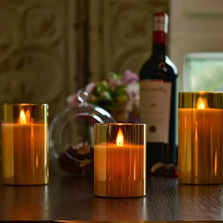 Flameless Candle Polypropylene 4–6 in Remote Control LED Decorative Home Ambiance Set | Thomler