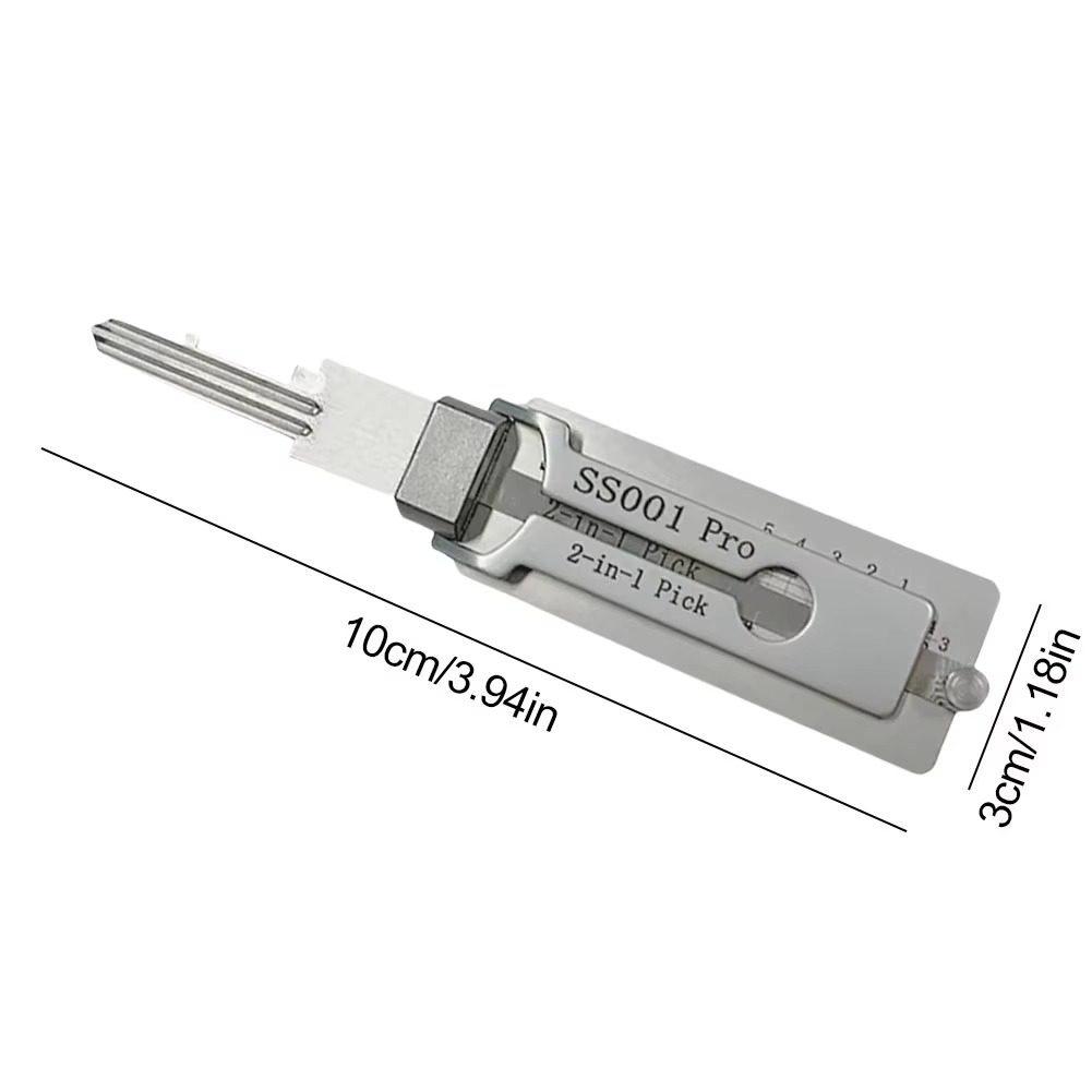 Locksmith Dual-Function Decoder and Pick Tool Stainless Steel Hook for Pin Tumbler Entry Work Professional Technician Key Reading Instrument | Thomler