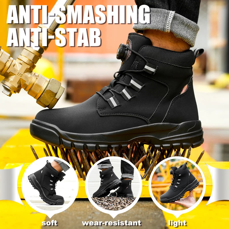 Waterproof Work Boots for Men – Reinforced Safety Toe Cap Anti-Puncture Protection Construction Footwear Industrial Ankle Boots | Thomler