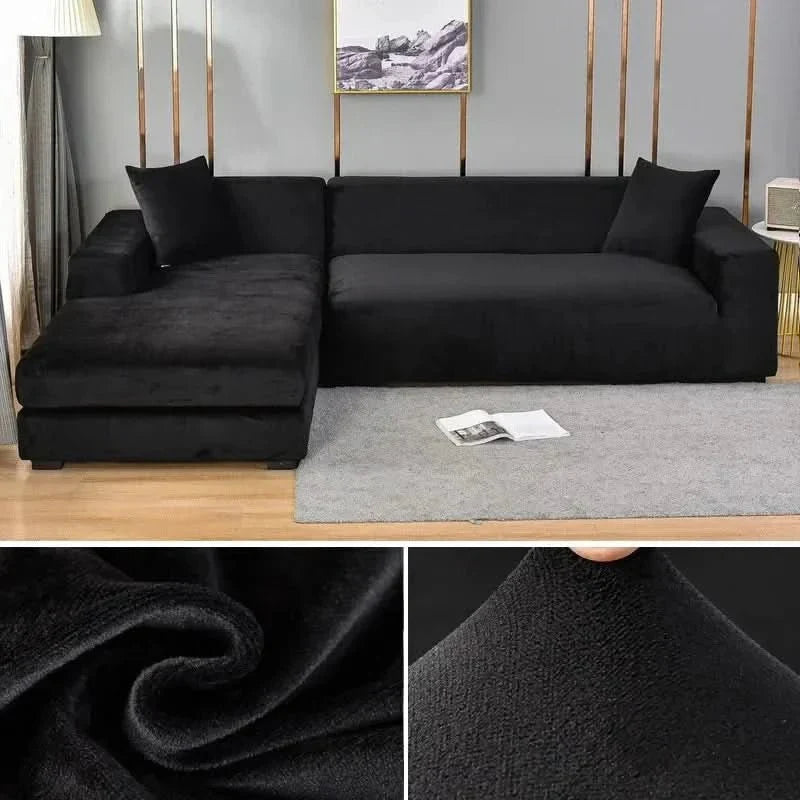 Stretch Velvet Couch Cover – Luxurious Furniture Protector for Living Room | Thomler