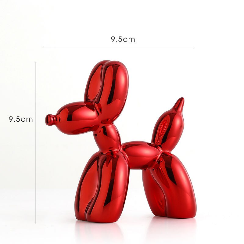 Metallic Resin Balloon Dog Sculpture for Shelf, Mantel & Tabletop Display in Modern Contemporary Living Rooms | Thomler