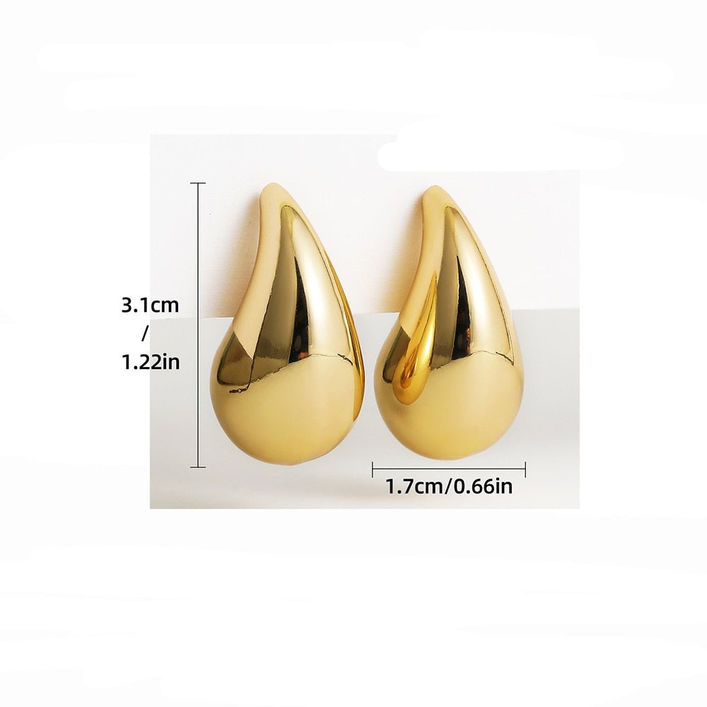 Women's Bold Teardrop Hoop Earrings in Stainless Steel – Lightweight Statement Jewelry for Everyday & Special Occasions | Thomler