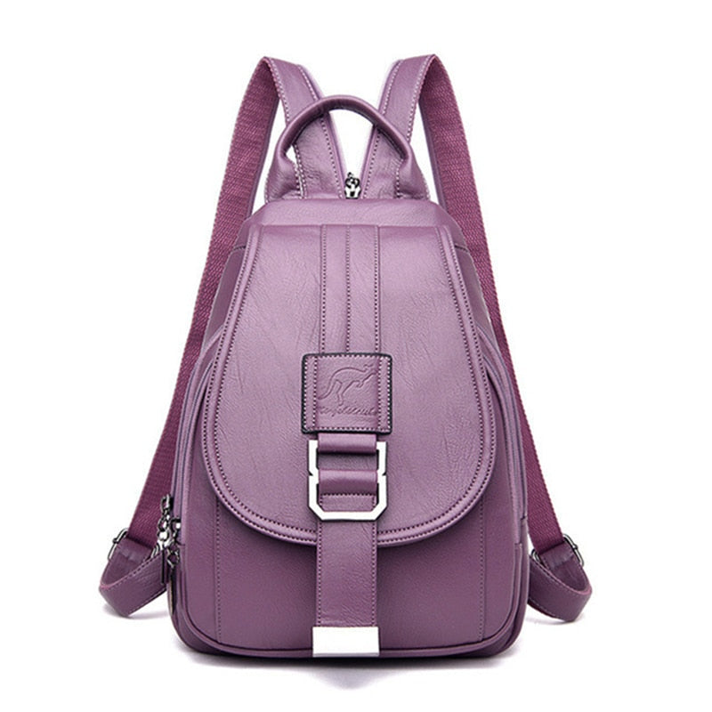 Women's Leather Backpack Purse | Convertible Shoulder Bag for Work & Travel | Handcrafted Premium Cowhide | Multi-Pocket Design | Thomler
