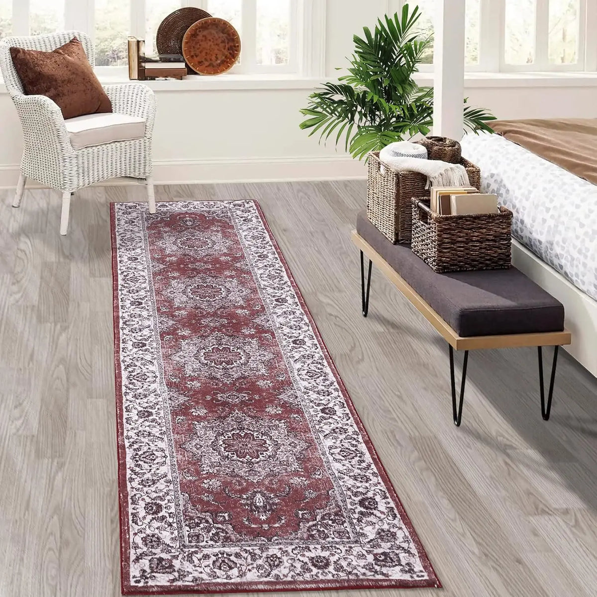 Machine-Washable Hallway Runner with Slip-Resistant Rubber Backing for Entryways and Living Spaces 24×91 in | Thomler
