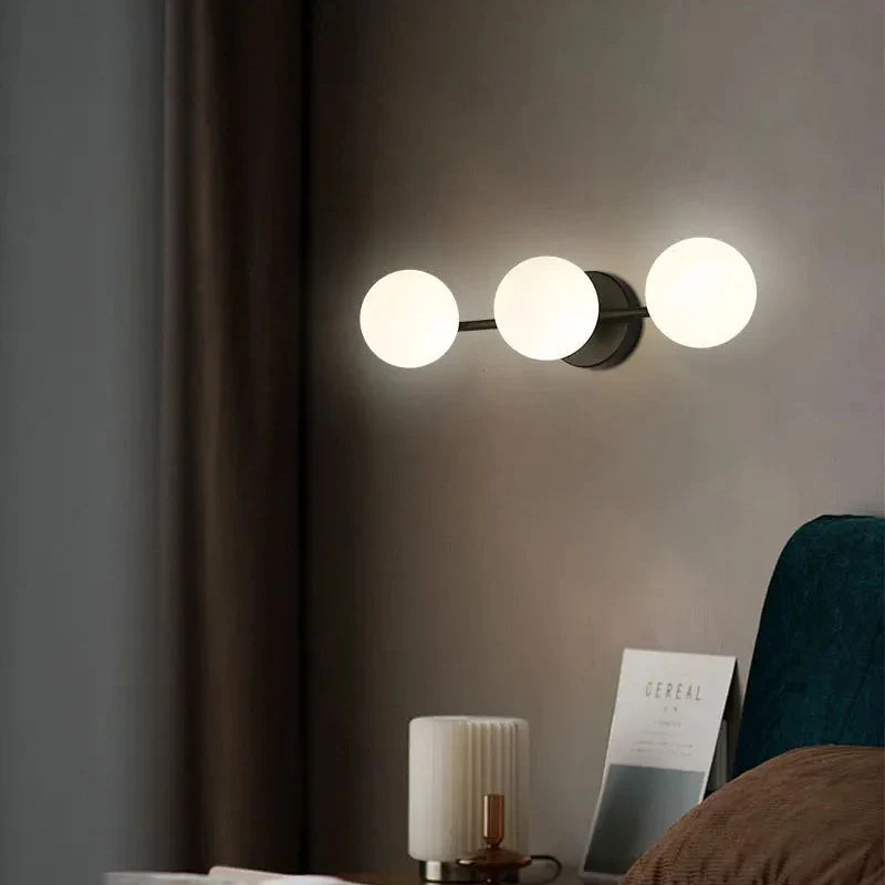 Frosted Globe Sconce with Up-Down Light for Bedroom, Hallway & Living Room | Thomler