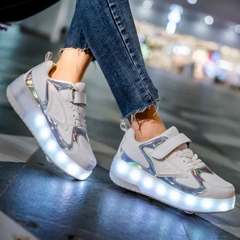 Light-Up Roller Sneakers for Kids – Illuminated Wheels with LED Lights for Boys & Girls – Skate Shoes with Retractable Wheels | Thomler