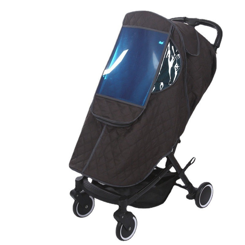 Weather Shield Stroller Cover for Rain & Wind – Clear View Window, Universal Fit Carriage Protector | Thomler