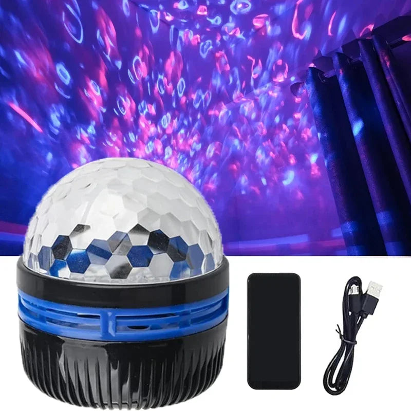 Aurora Light Projector with Music Sync & Remote Control - RGB Mood Lighting Galaxy Starfield Display - Rechargeable Cordless Portable | Thomler