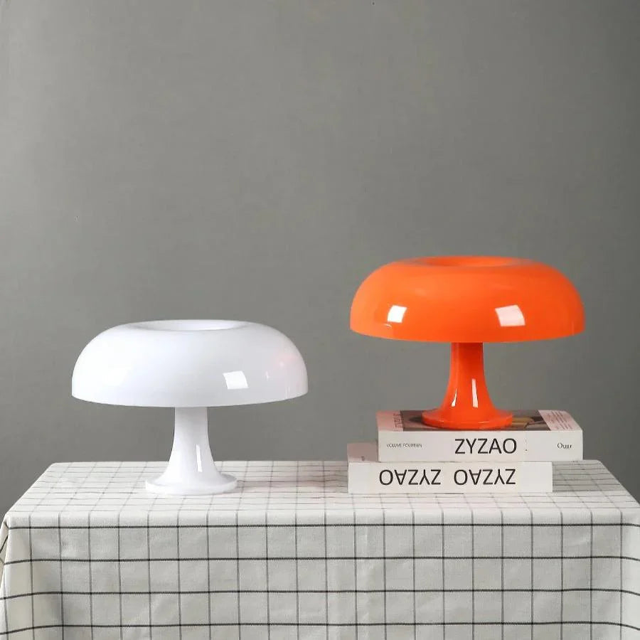 Table Lamp PVC 28.0 cm Orange Bedroom Living Room Mushroom Desk Light Retro Accent Lighting | Thomler