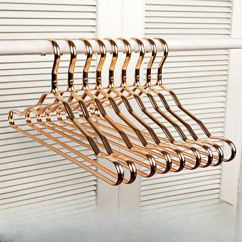 Clothes Hangers Brass Polished Finish Rounded Hook Wardrobe Coat Blouse Organiser Luxury Clothing Rack Storage | Thomler