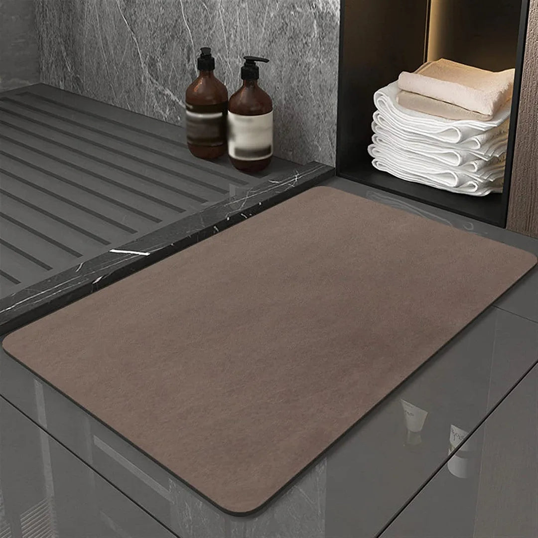 Bath Mat Diatomaceous Earth 40.0 x 60.0 cm Natural Bathroom Quick Drying Non Slip Absorbent Floor Rug Entryway Mat | Thomler