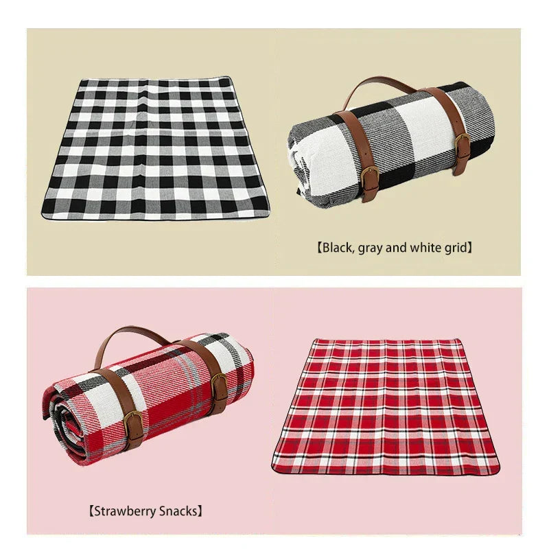 Foldable Quilted Picnic Blanket with Moisture Barrier – Portable Outdoor Mat for Beaches, Parks & Camping | Thomler