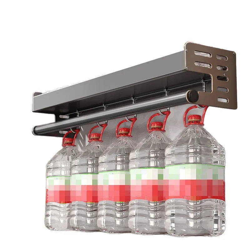 Kitchen Wall Rack Aluminium 50.0 cm Gunmetal Grey Drill Free Spice Storage Paper Towel Holder Organiser | Thomler