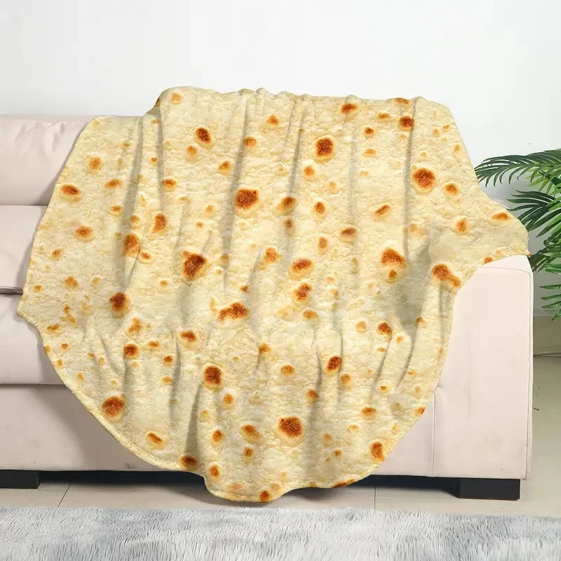 1pc zachte en warme Mexicaanse tortilla print flanellen deken voor bank, bank, kantoor, bed, kamperen en reizen