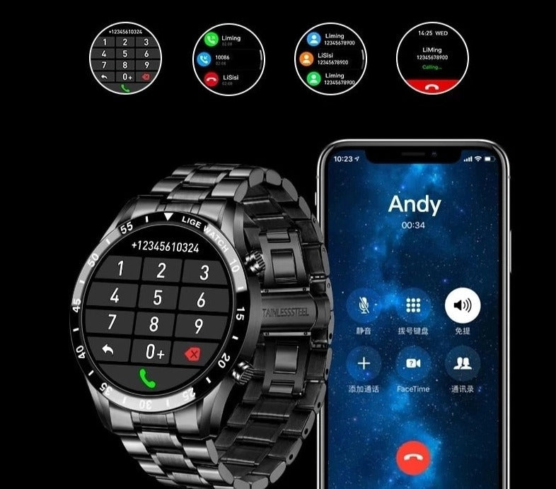 Advanced Fitness Tracker Smartwatch with Heart Rate Monitor, Blood Pressure Tracking & Bluetooth Calling for iPhone & Android | Thomler