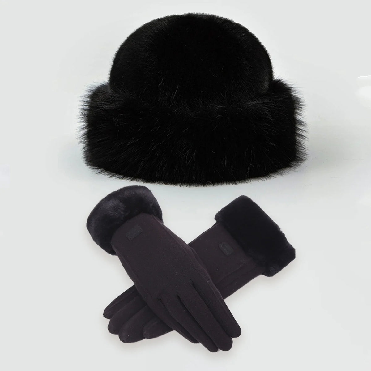 Cozy Plush Beanie & Gloves Set for Women – Soft Fleece Winter Warmth Essentials | Thomler