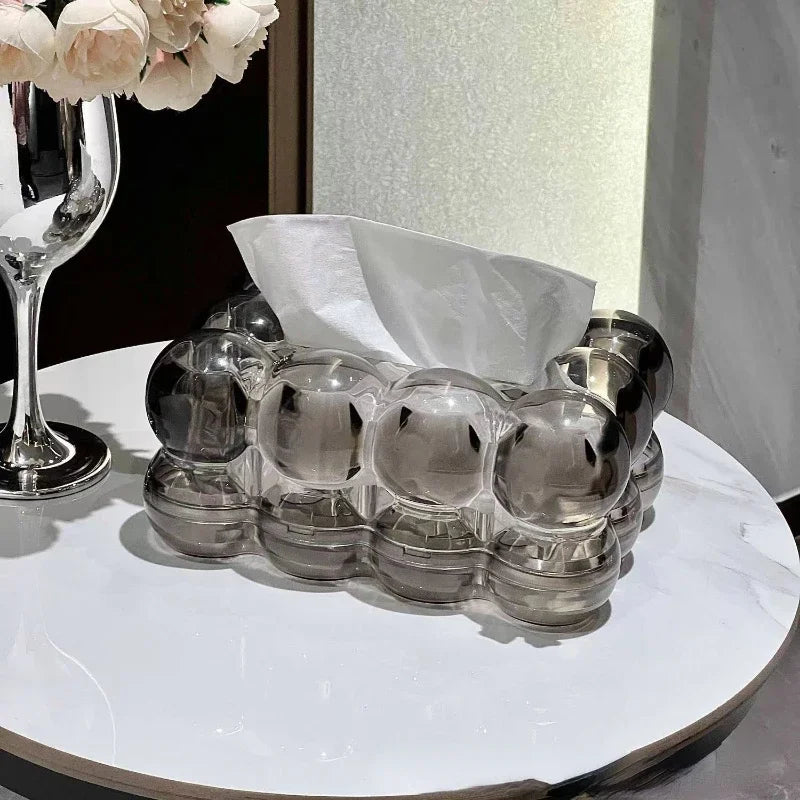 Rounded Bubble-Inspired Clear Acrylic Tissue Holder for Countertop & Vanity | Thomler