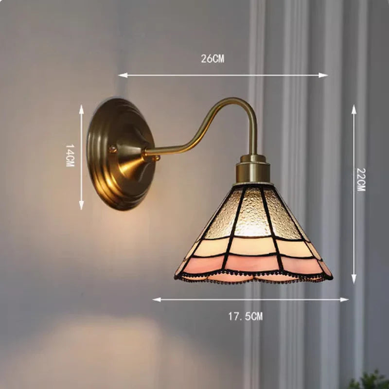 Wall Lamp Stained Glass E27 27.0 cm Hallway Bedroom Tiffany Style Lighting | Thomler