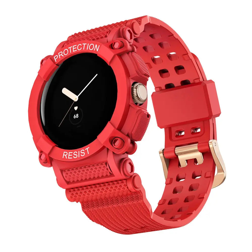 Protective Strap & Shell Combo for Pixel Watch – Matching Band & Bumper Case | Thomler