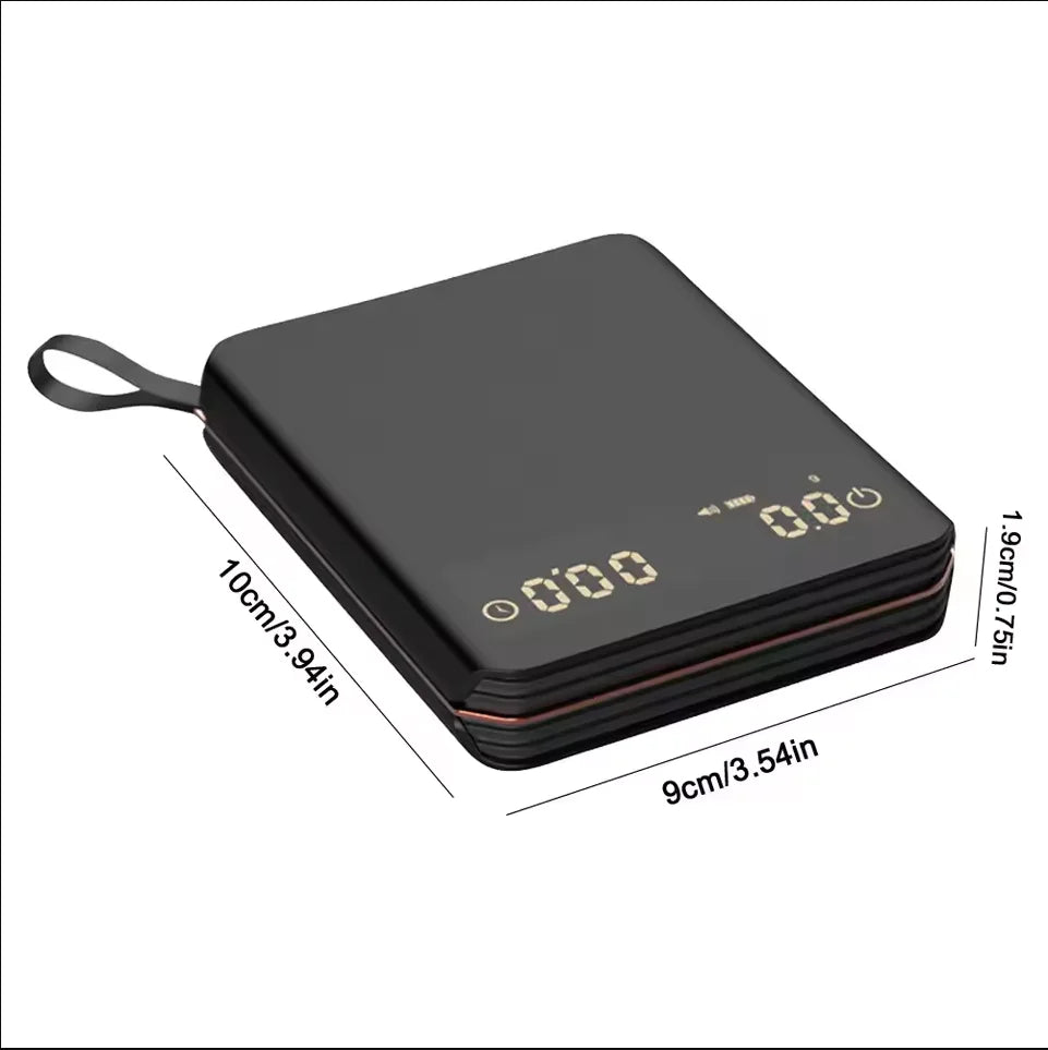 Coffee Scale ABS Silicone 10.0 cm USB C Espresso Pour Over Timer Precision Brewing Kitchen Barista Tool | Thomler