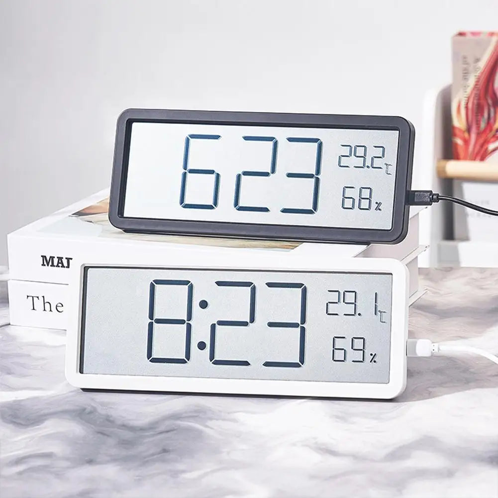 LED Digital Wall Clock with Temperature & Humidity Display – Modern Design for Home & Office | Thomler