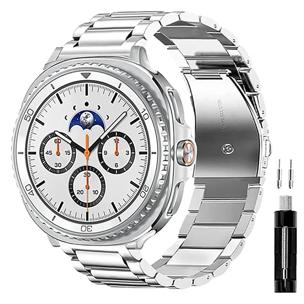 Stainless Steel Link Band for Galaxy Watch 9, Watch 8 & Watch 8 Classic – Premium Metal Bracelet Strap with Quick-Release Links – Fits | Thomler