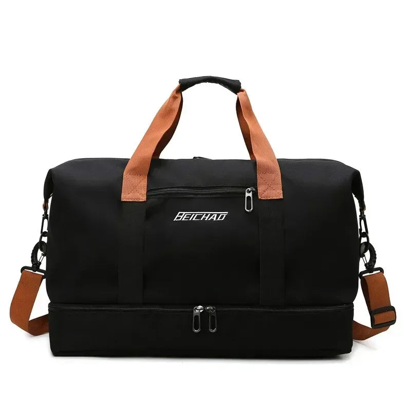 Women's Gym Duffel Bag with Shoe Compartment – Wet/Dry Separation Travel Bag, Shoulder & Crossbody Carry for Workout, Weekend Trips | Thomler