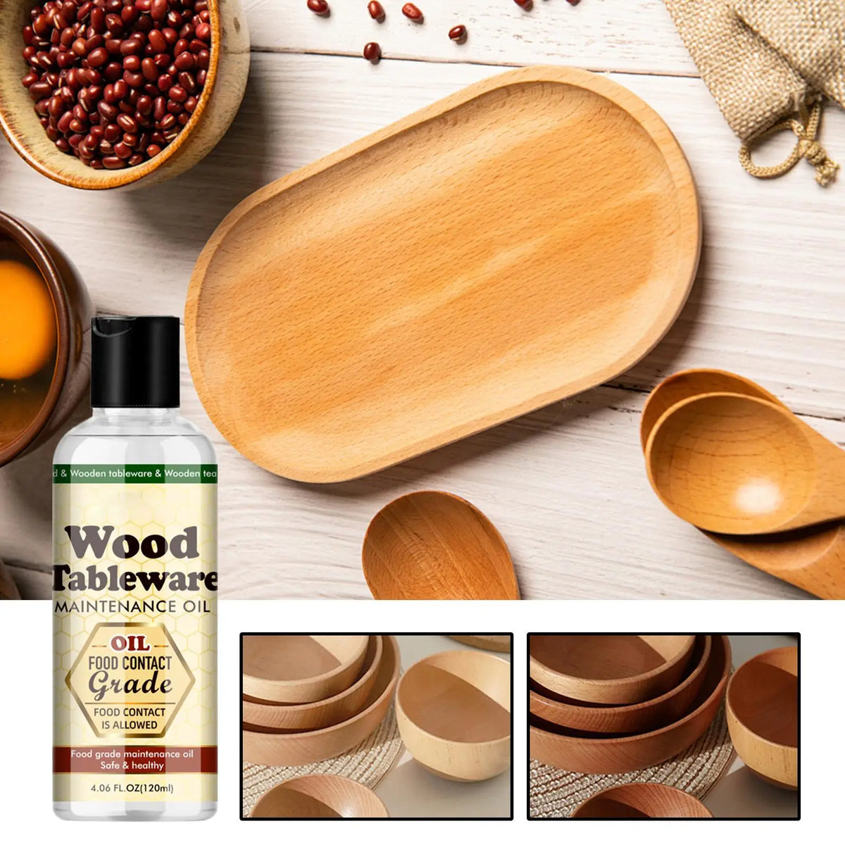 Wood Conditioner Oil for Cutting Boards & Kitchen Utensils – Protects & Restores Natural Grain | Thomler