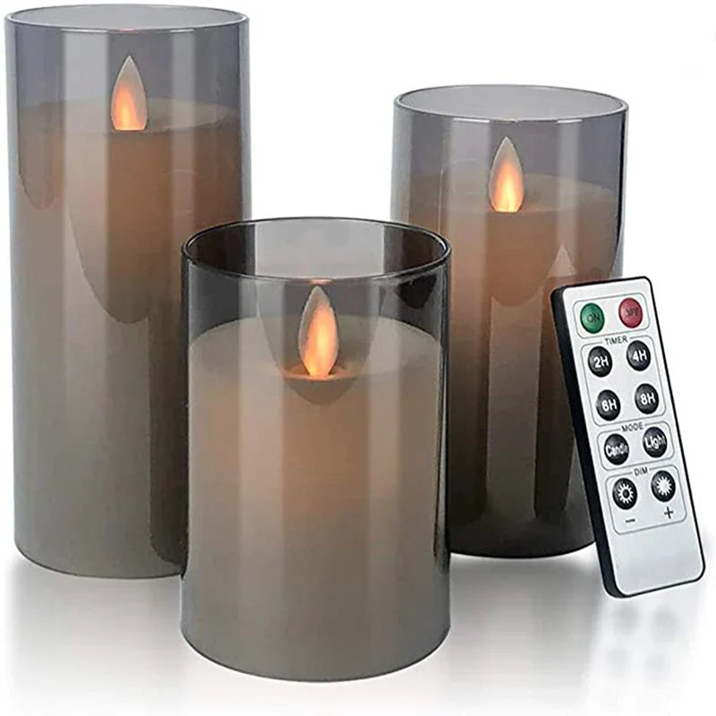 Flameless Candle Polypropylene 4–6 in Remote Control LED Decorative Home Ambiance Set | Thomler